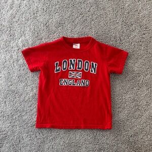 Red London England Baby Tee